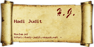 Hadi Judit névjegykártya
